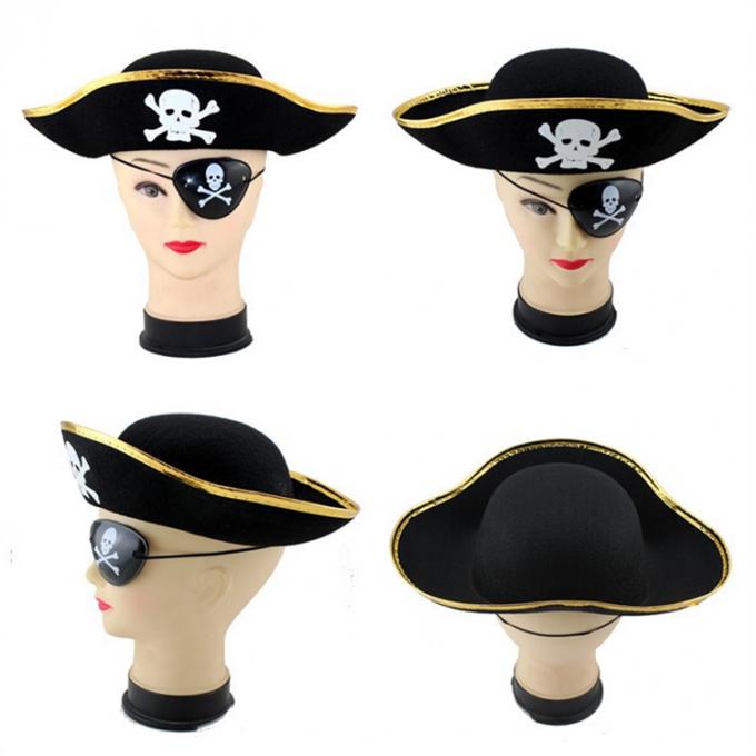 قبعة هالوين القراصنة الأسود نمط مع الجمجمة للبيع
