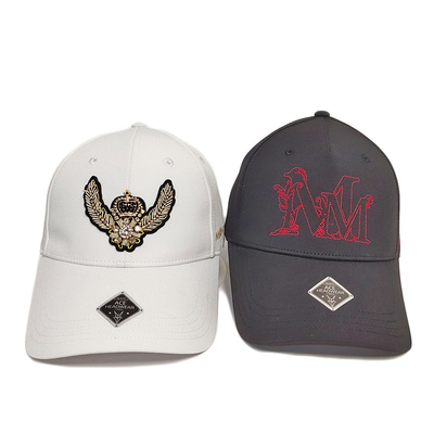 حساسة قبعات البيسبول الرياضة القبعات 100 ٪ قطن مخصصة بقع الديكور 6 لوحة الشعار
