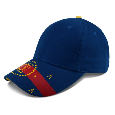 قبعة بيسبول مطرزة 5 لوحات زرقاء مع مشبك معدني