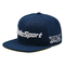 قبعة مسطحة من الأكريليك الأزرق الداكن بستة لوحات مخصصة بشعار مخصص ثلاثي الأبعاد قبعة Snapback مطرزة