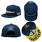 قبعة مسطحة من الأكريليك الأزرق الداكن بستة لوحات مخصصة بشعار مخصص ثلاثي الأبعاد قبعة Snapback مطرزة
