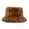 الخريف والشتاء قبعة دلو جديدة أفخم لون ليوبارد طباعة التعادل صبغ حوض قبعة قبعة دافئة