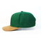 قبل المطبوعة قبعة Snapback قابل للتعديل / قبعات البيسبول القطن Snapback اللون الأخضر