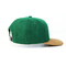 قبل المطبوعة قبعة Snapback قابل للتعديل / قبعات البيسبول القطن Snapback اللون الأخضر