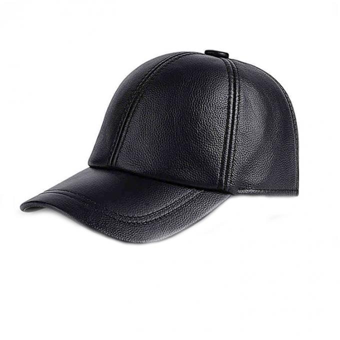 الجلود قبعة بيسبول مخصصة عالية الجودة منحنى 6 لوحة مزودة قبعة