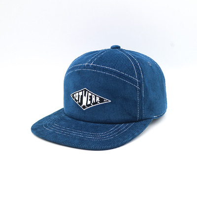 7 لوحات قبعات مسطحة الحواف Snapback القبعات 100٪ Corduroy Denim Magic Tape Caps