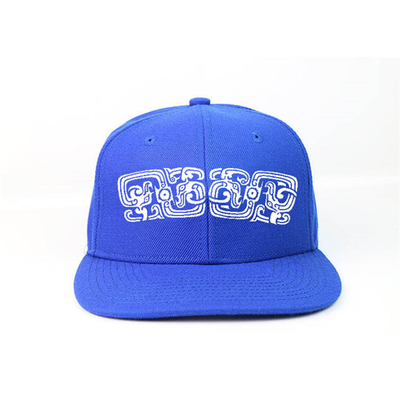 قبعة Snapback زرقاء قبعة قابل للتعديل 7 ثقوب البلاستيك إغلاق الحرير الخلفي طباعة لوحات على