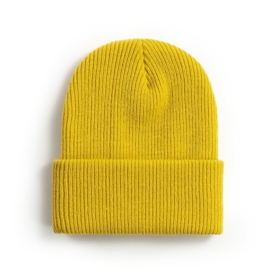 قبعة صفراء محبوكة الفلورسنت بونيه قبعة بأصفاد جمجمة عادي
