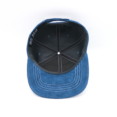 7 لوحات قبعات مسطحة الحواف Snapback القبعات 100٪ Corduroy Denim Magic Tape Caps