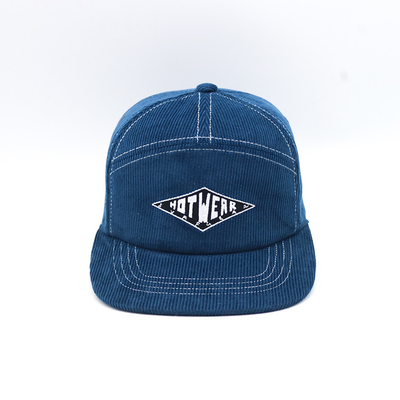 7 لوحات قبعات مسطحة الحواف Snapback القبعات 100٪ Corduroy Denim Magic Tape Caps