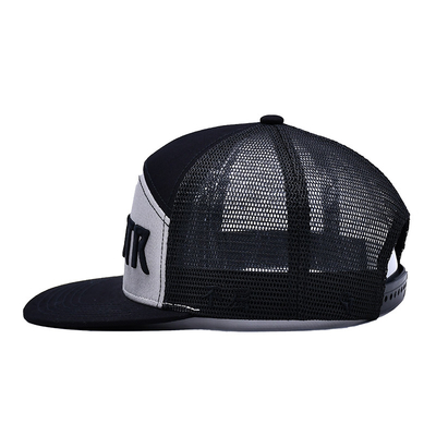 غطاء شبكي ذو حافة مسطحة مادة متينة وقابلة للتنفس وقابلة للتعديل من Snapback قبعة خلفية شبكية للرجال والنساء