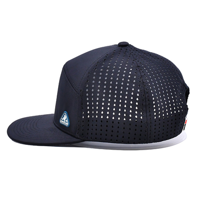 أسود 6 لوحة شاحنة قبعة Snapback البناء المنظم شعار الرصاصة المخصصة الشريط الخلفي 4 لوحة ثقوب الليزر