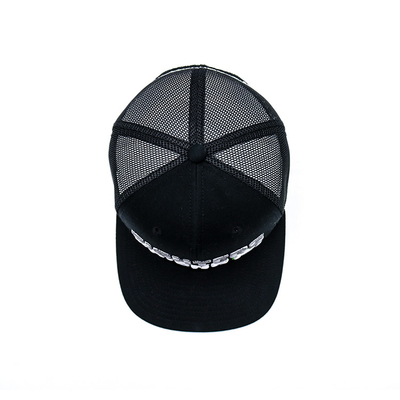 قبعة شاحنة مطرزة / قبعة شاحنة Snapback مع Snapback بلاستيكي وشعار مخصص