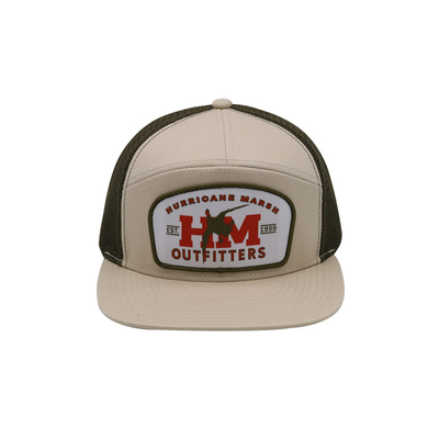 غطاء القطن Unisex قبعة شاحنة مع الزر المسطح و Snapback رقعة منسوجة مع الخطوط العريضة