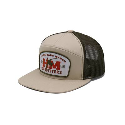 غطاء القطن Unisex قبعة شاحنة مع الزر المسطح و Snapback رقعة منسوجة مع الخطوط العريضة