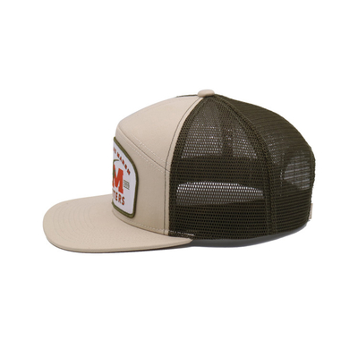 غطاء القطن Unisex قبعة شاحنة مع الزر المسطح و Snapback رقعة منسوجة مع الخطوط العريضة