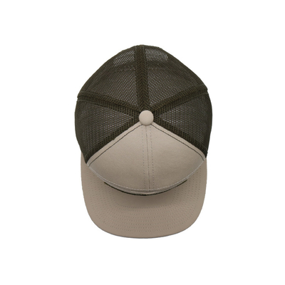 غطاء القطن Unisex قبعة شاحنة مع الزر المسطح و Snapback رقعة منسوجة مع الخطوط العريضة