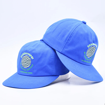 قُبعات ذات جودة عالية طباعة مخصصة من نوع snapback الأزرق غير منظم 5 ألواح ذات حافة مسطحة خارجية قبعات هيب هوب ناعمة للرجال