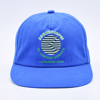 قُبعات ذات جودة عالية طباعة مخصصة من نوع snapback الأزرق غير منظم 5 ألواح ذات حافة مسطحة خارجية قبعات هيب هوب ناعمة للرجال