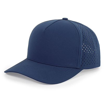 بيع بالجملة 5 لوحات قبعة بيسبول زرقاء مخصصة ليزر قطع حفرة Gorras الغولف قبعة رياضية البوليستر المقاومة للماء