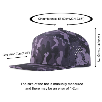 قبعة Snapback مخصصة أداء قابلة للتعديل حفرة ليزر قطع ثقب ثقب Snapback