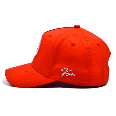 OEM تصميم مخصص الخاص بك المطاط Pvc شعار 5 لوحة الرجال المرأة تشغيل الرياضة Gorras قبعة نايلون كأس البيسبول الغولف الأحمر