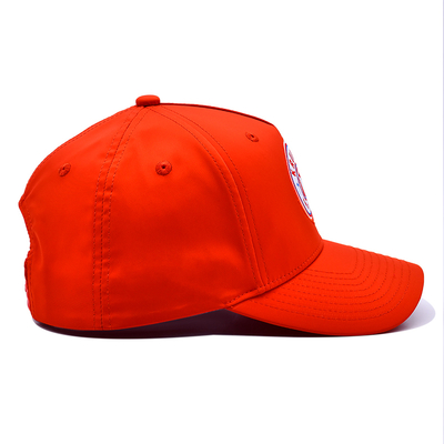 OEM تصميم مخصص الخاص بك المطاط Pvc شعار 5 لوحة الرجال المرأة تشغيل الرياضة Gorras قبعة نايلون كأس البيسبول الغولف الأحمر