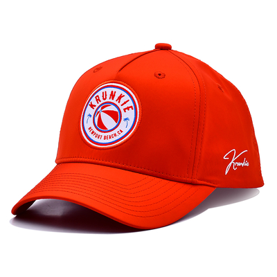 OEM تصميم مخصص الخاص بك المطاط Pvc شعار 5 لوحة الرجال المرأة تشغيل الرياضة Gorras قبعة نايلون كأس البيسبول الغولف الأحمر
