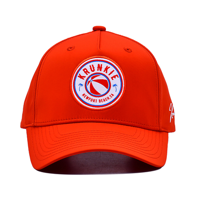 OEM تصميم مخصص الخاص بك المطاط Pvc شعار 5 لوحة الرجال المرأة تشغيل الرياضة Gorras قبعة نايلون كأس البيسبول الغولف الأحمر