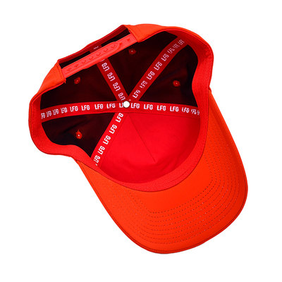 OEM تصميم مخصص الخاص بك المطاط Pvc شعار 5 لوحة الرجال المرأة تشغيل الرياضة Gorras قبعة نايلون كأس البيسبول الغولف الأحمر