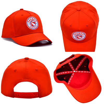 OEM تصميم مخصص الخاص بك المطاط Pvc شعار 5 لوحة الرجال المرأة تشغيل الرياضة Gorras قبعة نايلون كأس البيسبول الغولف الأحمر