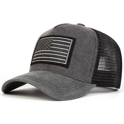 الزخرفة العلم الأمريكي الأحادي الجنسي غسلت كوبات البيسبول الشبكة الربيع والصيف في الهواء الطلق قبعات عادية قابلة للتعديل قبعة واقية من الشمس