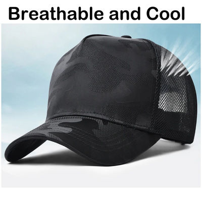 قبعة بيسبول سادة كبيرة الحجم للرجال والنساء تصميم مخصص قبعة سائق الشاحنة شبكية للرأس الكبير الكبير عصرية للرياضة والمشاهد غير الرسمية