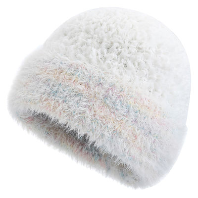 Custom Beanies with Logo Wholesale Winter Fur Material Beanie Hat Manufacturers