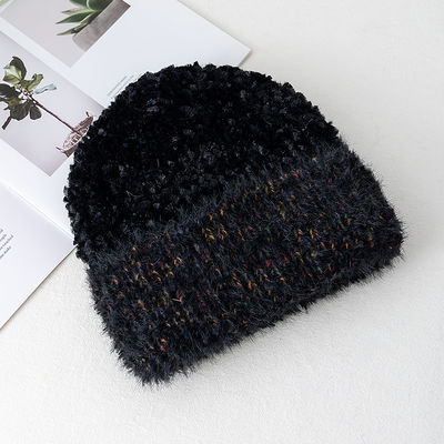 Custom Beanies with Logo Wholesale Winter Fur Material Beanie Hat Manufacturers