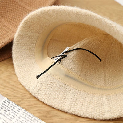 Fashion Autumn Winter Bucket Hat Knit Windproof Fisherman Hats Casual Cold Proof Panama Cap for Women