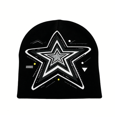 Star Print Adult Beanie Soft Cozy Warm Knit Cap Great for Winter Outdoor Activities and Daily Casual Outfits
