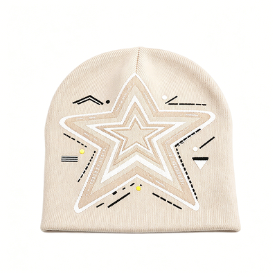 Star Print Adult Beanie Soft Cozy Warm Knit Cap Great for Winter Outdoor Activities and Daily Casual Outfits