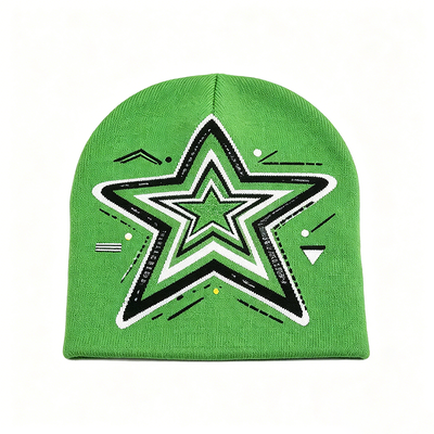 Star Print Adult Beanie Soft Cozy Warm Knit Cap Great for Winter Outdoor Activities and Daily Casual Outfits