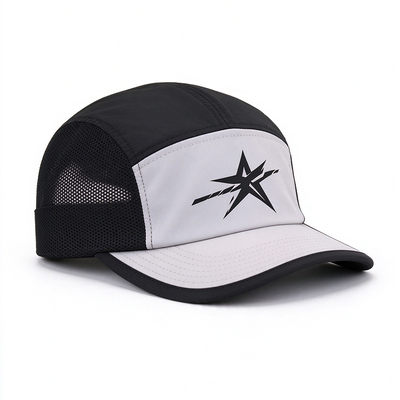 Quick Dry Durable 5 Panel Camper Hat with Woven Label Logo for Corporate Uniforms and Outdoor Activities