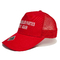 أزياء للجنسين الأحمر شبكة قبعة بيسبول للصيف مع شعار التطريز المسطح