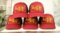 قبعة بيسبول للأزياء المخصصة / Gorras 5 Panel Trucker Hat أحمر + أسود